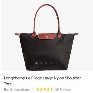 Black Longchamp Le Pliage Nylon Shoulder Tote